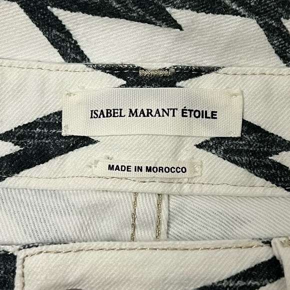 Isabel Marant Etoile Nessa Printed Slouchy Cropped Jeans Size 44 - Picture 3 of 5